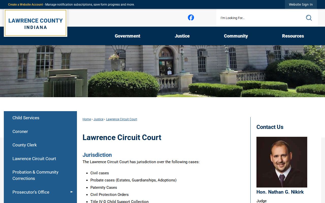 Lawrence County civil court docket Circuit Court contact