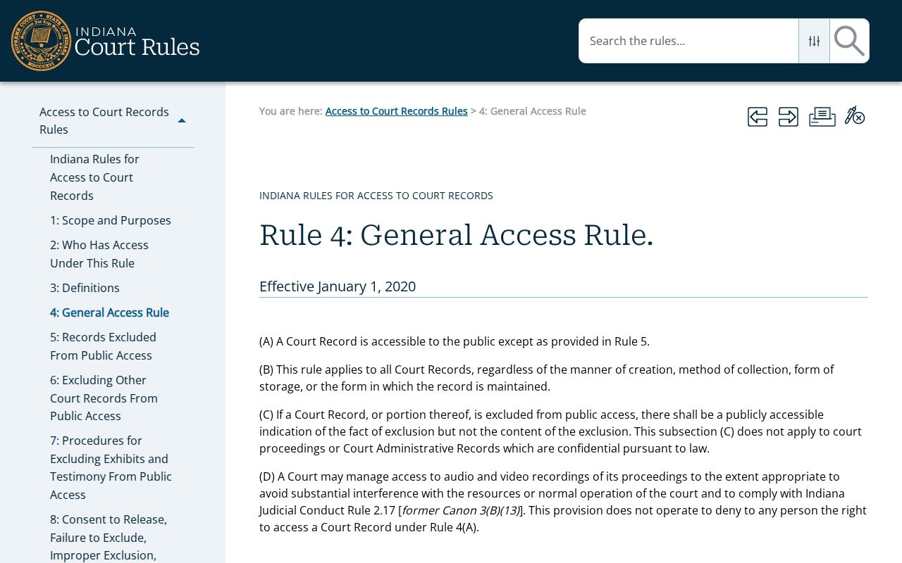 Lawrence County civil court docket public access presumption