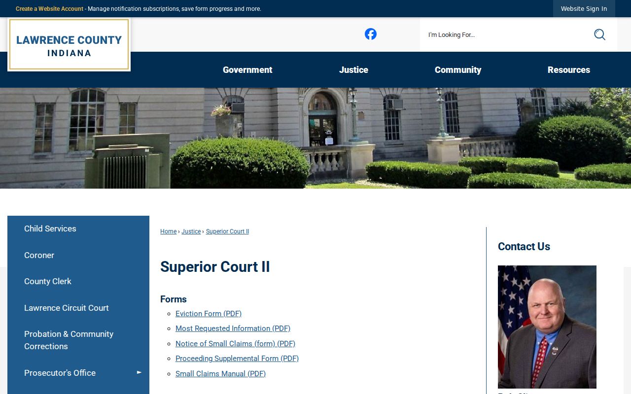 Lawrence County civil docket small claims and eviction forms