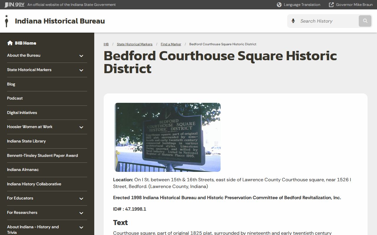 Lawrence County court docket courthouse-square marker